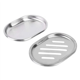 Nikou Grande Taille en Acier Inoxydable Porte-Savon Porte-conteneurs récipient de Drainage Creux Double Couche Porte-Savon avec