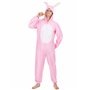 DEGUISE TOI - Déguisement lapin rose Homme - Combinaison avec capuche - Taille Unique - Rose - Déguisements adultes - 100% polye