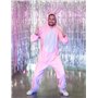 DEGUISE TOI - Déguisement lapin rose Homme - Combinaison avec capuche - Taille Unique - Rose - Déguisements adultes - 100% polye
