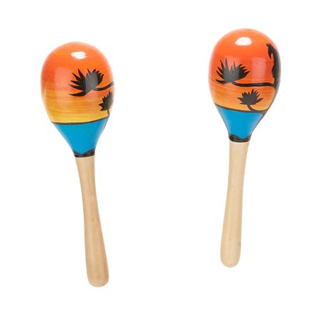 DEGUISE TOI - 2 Maracas Hawaïennes en Bois - Maracas - Taille Unique - - Accessoires pour déguisement - Bois - - Carnaval
