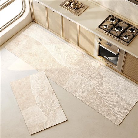 Long tapis de sol de cuisine rembourré à motif diatomée anti-fatigue