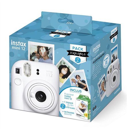 FUJI INSTAX Mini 12 Blanc Pack Iconique