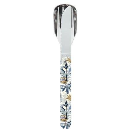 Akinod - Couverts Droits Aimantés 12H34 - Fourchette + Couteau + Cuillère - Couverts en Acier Inoxydable - Assemblage Aimanté -