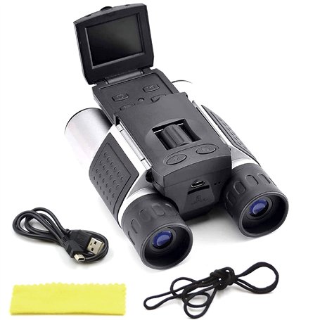 FISHTEC - Jumelles Caméra Numérique - Binoculaire 12 x 32-1080P Ecran LCD Full HD - Enregistre Photos et Vidéos - Grossissement