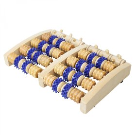 Vivezen - Rouleau de massage en bois pour pieds - 27 x 18 cm