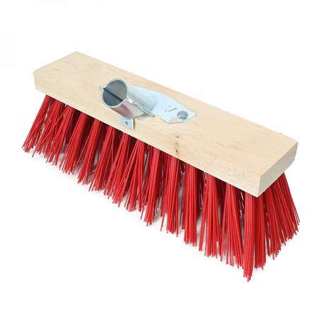 Linxor France ® Balai cantonnier en Bois - 32 cm - Rouge - Norme CE