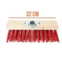 Linxor France ® Balai cantonnier en Bois - 32 cm - Rouge - Norme CE