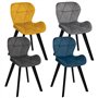 IDMarket - Lot de 4 chaises ROBINE en Velours Mix Color Bleu