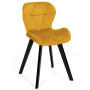 IDMarket - Lot de 4 chaises ROBINE en Velours Mix Color Bleu, Gris foncé, Gris Clair et Jaune