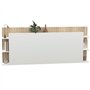 IDMarket - Tête de lit sur Pied CIRI pour lit 140 et 160 cm avec rangements Blanc et Bois