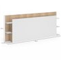 IDMarket - Tête de lit sur Pied CIRI pour lit 140 et 160 cm avec rangements Blanc et Bois