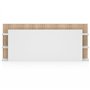 IDMarket - Tête de lit sur Pied CIRI pour lit 140 et 160 cm avec rangements Blanc et Bois