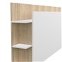 IDMarket - Tête de lit sur Pied CIRI pour lit 140 et 160 cm avec rangements Blanc et Bois