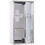 HOMCOM Armoire à Pharmacie 2 étagères 3 Niveaux verrouillable Porte Verre trempé dépoli Logo Croix 25L x 12l x 48H cm Acier INOX