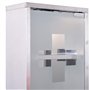 HOMCOM Armoire à Pharmacie 2 étagères 3 Niveaux verrouillable Porte Verre trempé dépoli Logo Croix 25L x 12l x 48H cm Acier INOX