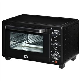 HOMCOM Mini four 1400 W 21 L - thermostat 230°C max - minuteur 60 min - 3 modes de cuisson - 4 accessoires inclus - acier inox.