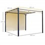 Outsunny Pergola tonnelle de Jardin pergola de Jardin avec auvent Coulissant 3 x 3 m en Acier époxy et Toile Polyester crème et 