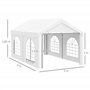 Barnum 5 x 3 m avec 4 Grandes fenêtres 2 Portes 15m² parois latérales Amovibles pour fête