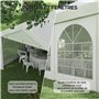 Outsunny Tente de Reception, tonnelle, Barnum 5 x 3 m avec 4 Grandes fenêtres 2 Portes 15m² parois latérales Amovibles pour fête