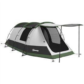 Outsunny Tente de Camping familiale 3-4 pers. - Tente Tunnel avec Porche étanche 3000 mm légère ventilée Facile à Monter - Sac d