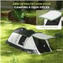 Outsunny Tente de Camping familiale 3-4 pers. - Tente Tunnel avec Porche étanche 3000 mm légère ventilée Facile à Monter - Sac d