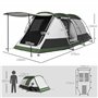 Outsunny Tente de Camping familiale 3-4 pers. - Tente Tunnel avec Porche étanche 3000 mm légère ventilée Facile à Monter - Sac d
