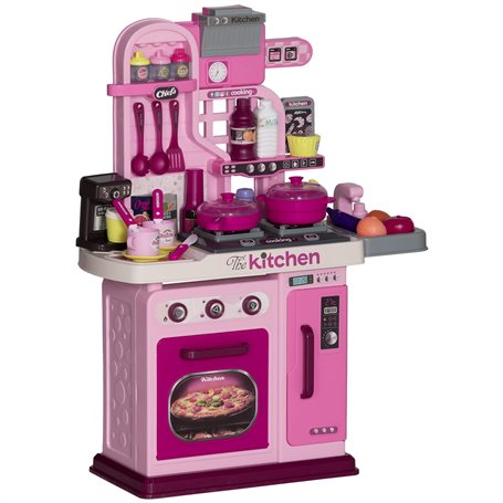 AIYAPLAY Cuisine Enfant Accessoires 33 PCS Jouet d'imitation - dinette Enfant de 3-6 Ans avec lumières et Sons réalistes