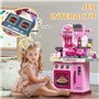AIYAPLAY Cuisine Enfant Accessoires 33 PCS Jouet d'imitation - dinette Enfant de 3-6 Ans avec lumières et Sons réalistes, Espace