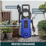 DURHAND Nettoyeur Haute Pression Puissance 150 Bars Max. débit 510 L/h Max, avec Roues, Moteur 1800W, câble 5m et Tuyau 6m, pour