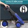 DURHAND Nettoyeur Haute Pression Puissance 150 Bars Max. débit 510 L/h Max, avec Roues, Moteur 1800W, câble 5m et Tuyau 6m, pour