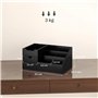HOMCOM Boite de Rangement de Bureau - Organiseur de Bureau - 7 Compartiments, 2 tiroirs - Bambou Verni Noir