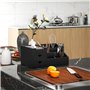 HOMCOM Boite de Rangement de Bureau - Organiseur de Bureau - 7 Compartiments, 2 tiroirs - Bambou Verni Noir