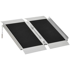 HOMCOM Rampe de Fauteuil Roulant Pliable Rampe de Chargement 65 x 74 x 5