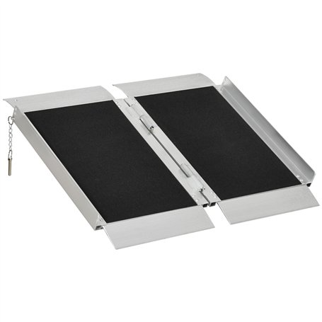 HOMCOM Rampe de Fauteuil Roulant Pliable Rampe de Chargement 65 x 74 x 5
