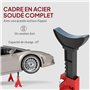 HOMCOM Lot de 2 chandelles Voiture, chandelles de Levage capacité 6 tonnes, Hauteur réglable de 375 à 592 mm, Grande Base avec g