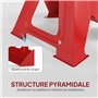HOMCOM Lot de 2 chandelles Voiture, chandelles de Levage capacité 6 tonnes, Hauteur réglable de 375 à 592 mm, Grande Base avec g