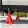 HOMCOM Lot de 2 chandelles Voiture, chandelles de Levage capacité 6 tonnes, Hauteur réglable de 375 à 592 mm, Grande Base avec g