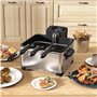HOMCOM Friteuse 5 litres avec température et minuterie réglables, friteuse en acier inoxydable 2000 W avec panier à huile amovib