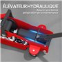 HOMCOM Cric hydraulique, cric de manœuvre Extra Plat Charge maximale de 2500 kg, avec Plage de Levage de 80 à 360 mm, Roues, poi