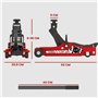 HOMCOM Cric hydraulique, cric de manœuvre Extra Plat Charge maximale de 2500 kg, avec Plage de Levage de 80 à 360 mm, Roues, poi