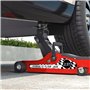 HOMCOM Cric hydraulique, cric de manœuvre Extra Plat Charge maximale de 2500 kg, avec Plage de Levage de 80 à 360 mm, Roues, poi