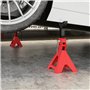 HOMCOM Lot de 2 chandelles Voiture, chandelles de Levage capacité 3 tonnes, Hauteur réglable de 290 à 418 mm, Grande Base avec g