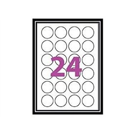 Etiquettes Adhésives - 360 étiquettes papier rondes - cercle de diametre 40 mm (4 cm) - Blanc Mat - pour imprimantes Laser et Je