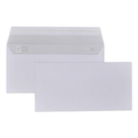 lot de 100 petites enveloppes courrier format DL 110 x 220 mm sans fenêtre papier velin blanc 80g/m² une enveloppe blanche avec
