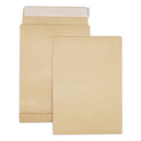 Lot de 10 enveloppes - pochettes à soufflet C4 229 X 324 + 30 MM papier kraft marron ecru 120g fermeture bande adhésive autocoll