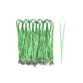 Lot de Tour de Cou avec Attache à Clip métallique - Cordon de Cou pour porte Badge Carte d'Identification (Vert