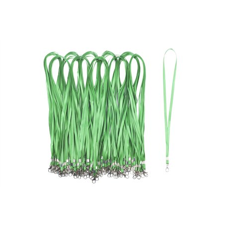 Lot de Tour de Cou avec Attache à Clip métallique - Cordon de Cou pour porte Badge Carte d'Identification (Vert