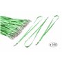 Lot de Tour de Cou avec Attache à Clip métallique - Cordon de Cou pour porte Badge Carte d'Identification (Vert, 100)