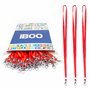 Lot de Tour de Cou avec Attache à Clip métallique - Cordon de Cou pour porte Badge Carte d'Identification (Rouge, 50)