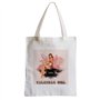 Grand Sac Shopping Plage Etudiant Pin Up 1954 sur Fond Rose Calendar Girl